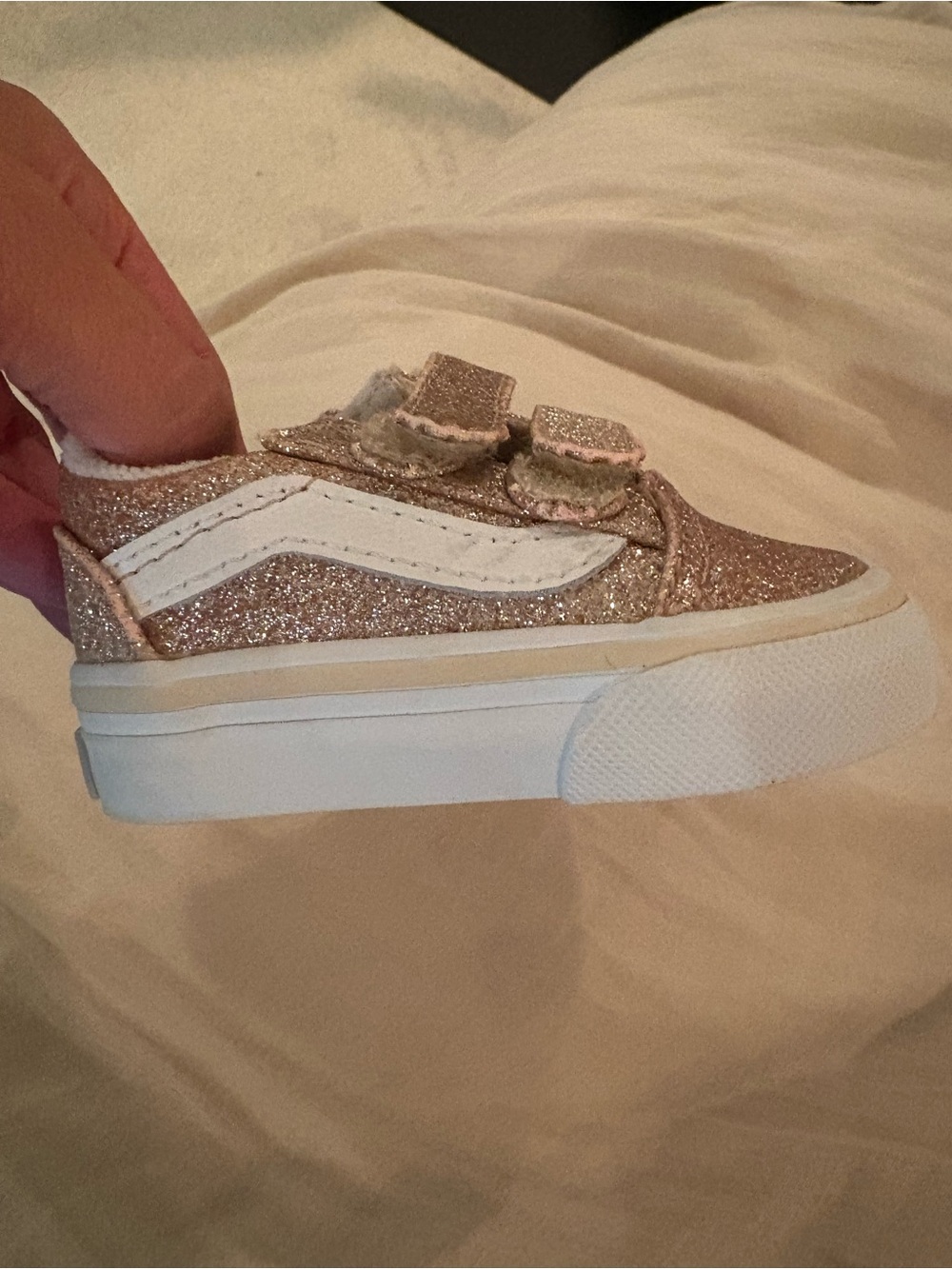 Vans Kids Glitter Velcro Sneakers - light pink